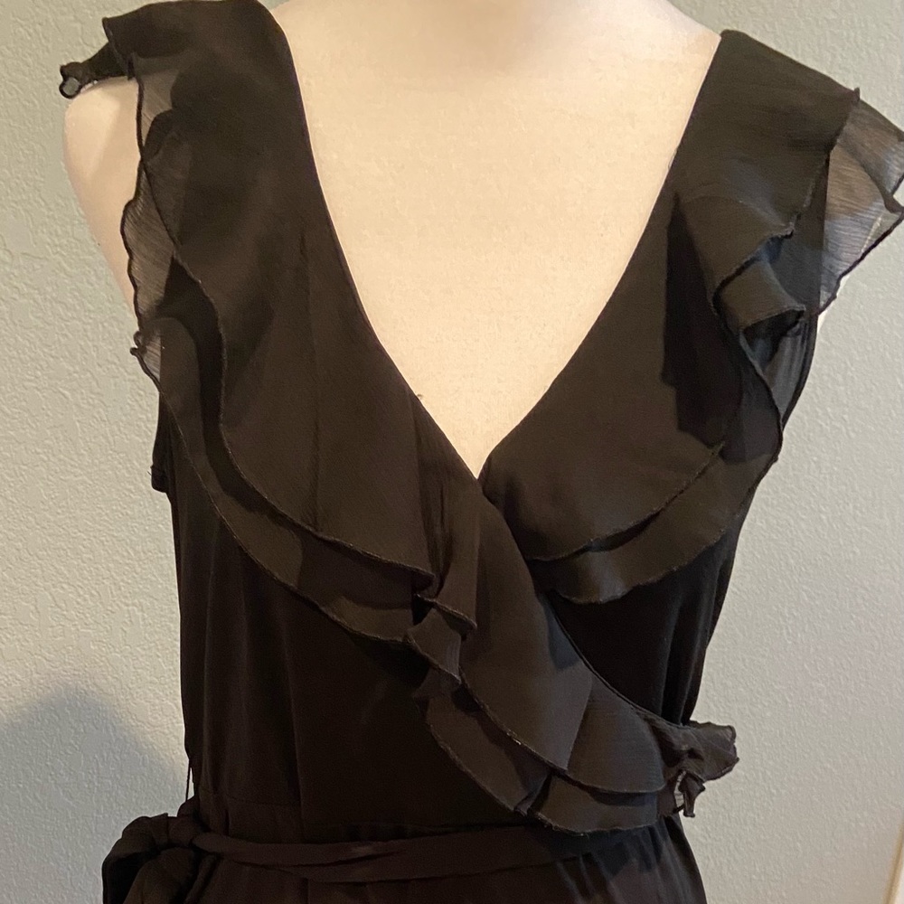 Merona Black Ruffle Sleeveless Dress, Size Small